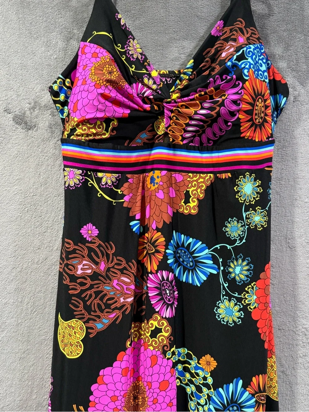 Trina Turk Electric Reef Maxi Dress Size S Vibrant Floral Print Beach Resortwear